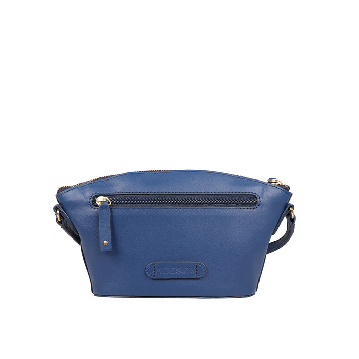 Beth 03 Blue Leather Crossbody