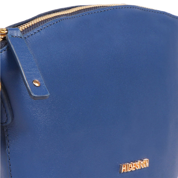 Beth 03 Blue Leather Crossbody