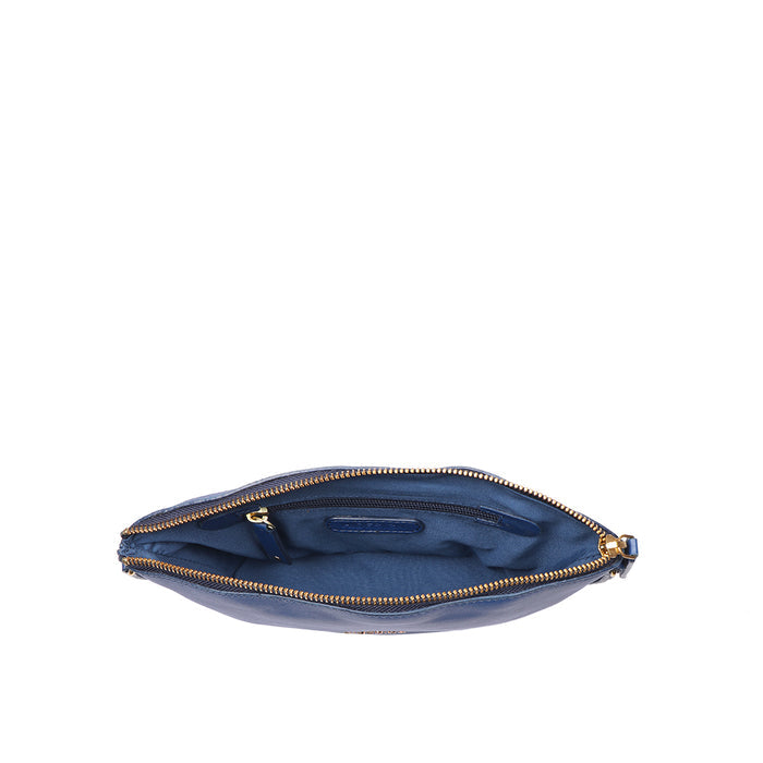 Beth 03 Blue Leather Crossbody
