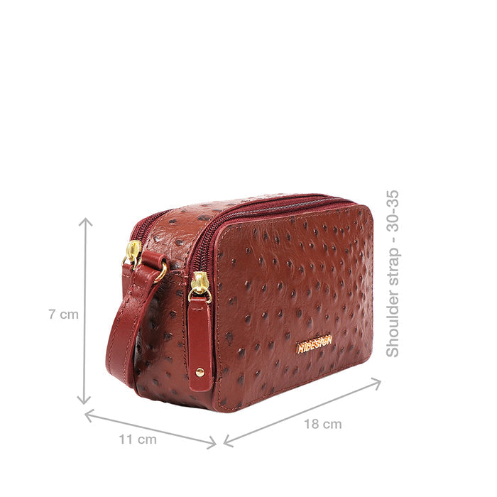Beth 05 Red Leather Crossbody