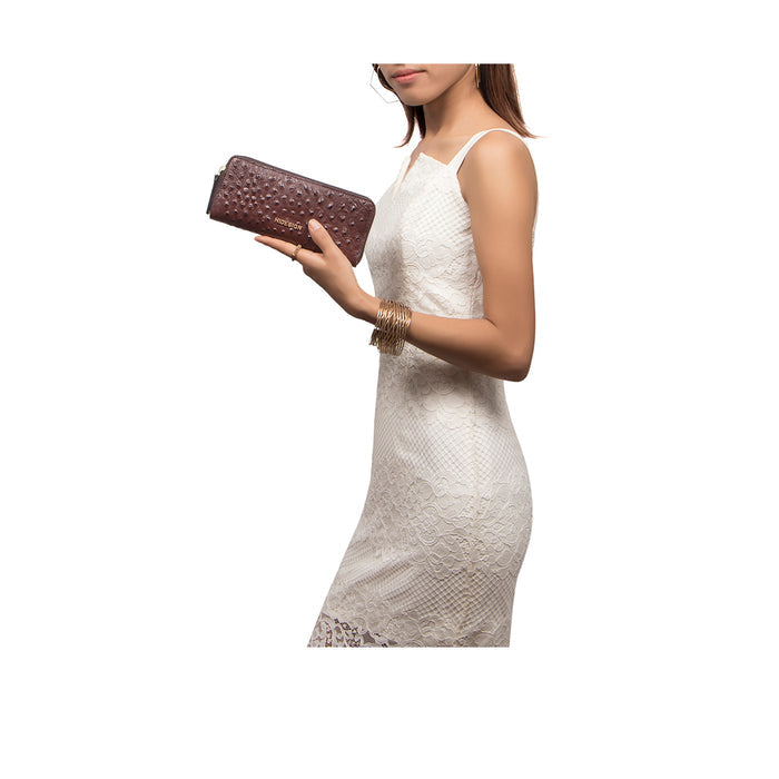 Beth W1 Brown Leather Zip Around Wallet