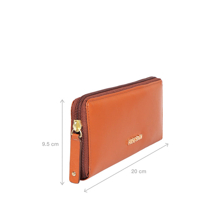 Beth W2 Tan Leather Zip Around Wallet