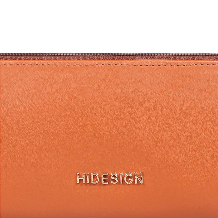 Beth W2 Tan Leather Zip Around Wallet