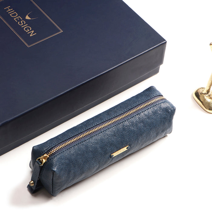 Bilbo Blue Leather Stationery Pouch