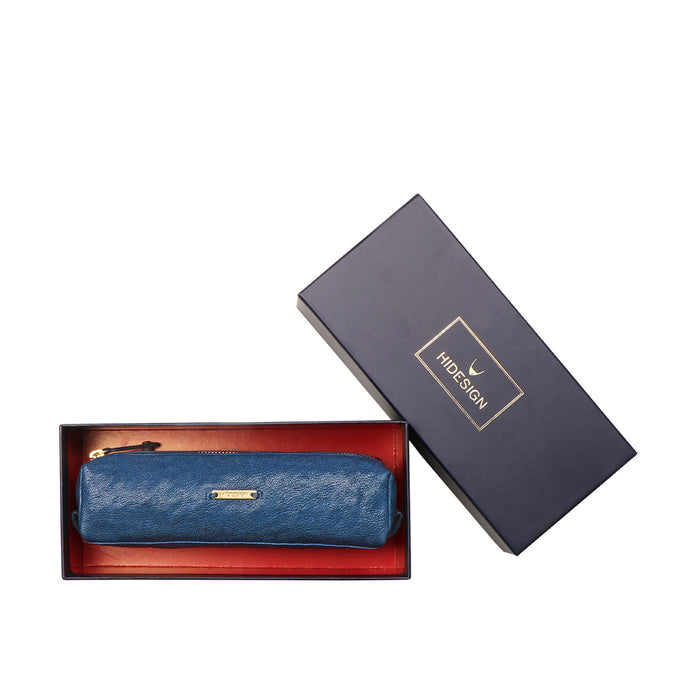 Bilbo Blue Leather Stationery Pouch