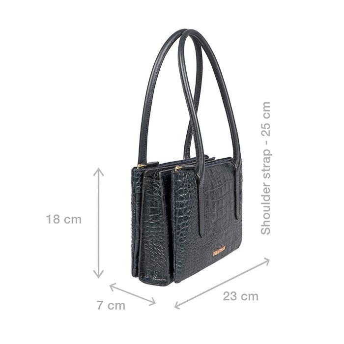 Bille 02 Blue Leather Shoulder Bag