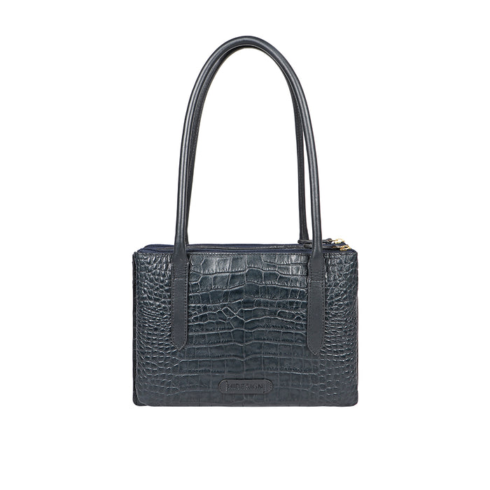 Bille 02 Blue Leather Shoulder Bag