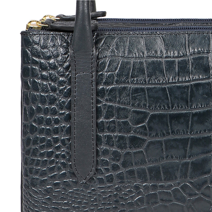 Bille 02 Blue Leather Shoulder Bag