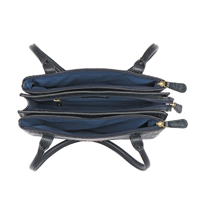 Bille 02 Blue Leather Shoulder Bag