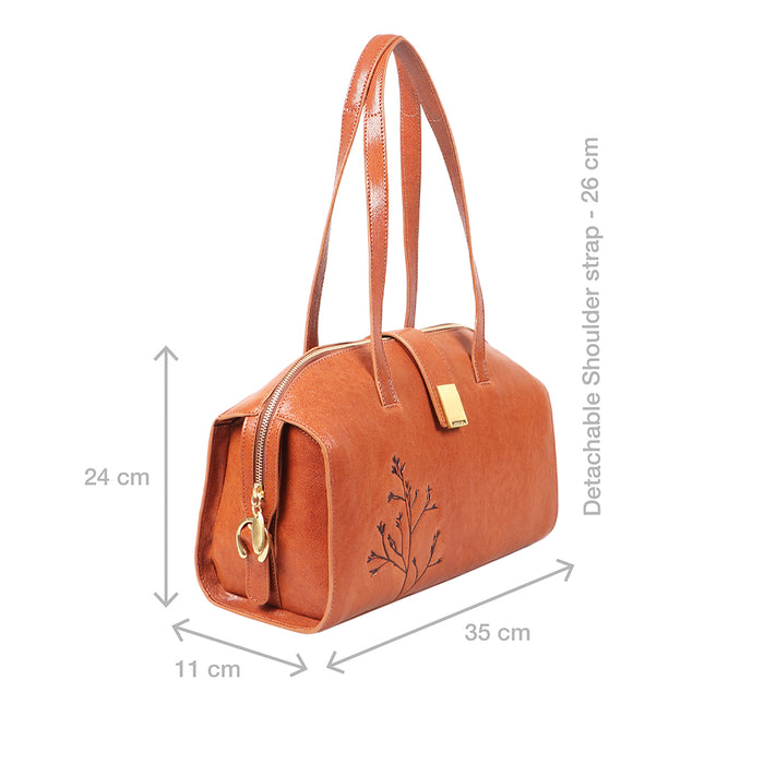 Bloom - 02 Orange Leather Shoulder Bag