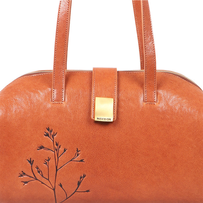 Bloom - 02 Orange Leather Shoulder Bag