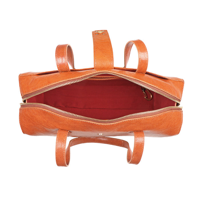 Bloom - 02 Orange Leather Shoulder Bag