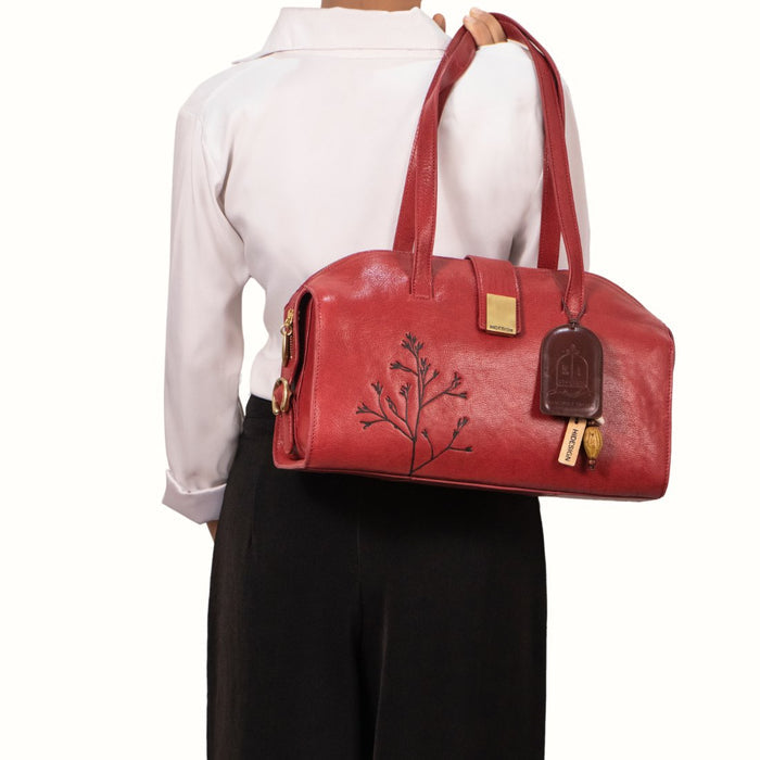 Bloom - 02 Red Leather Shoulder Bag