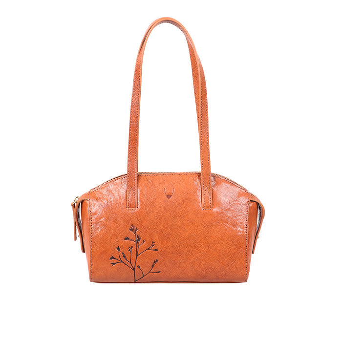 Bloom - 03 Orange Leather Shoulder Bag