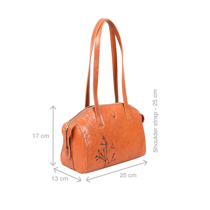 Bloom - 03 Orange Leather Shoulder Bag