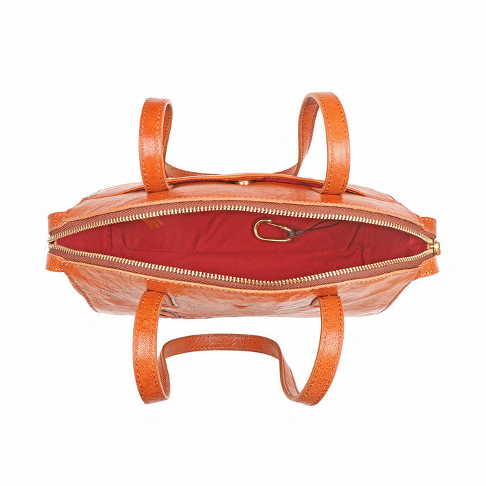Bloom - 03 Orange Leather Shoulder Bag