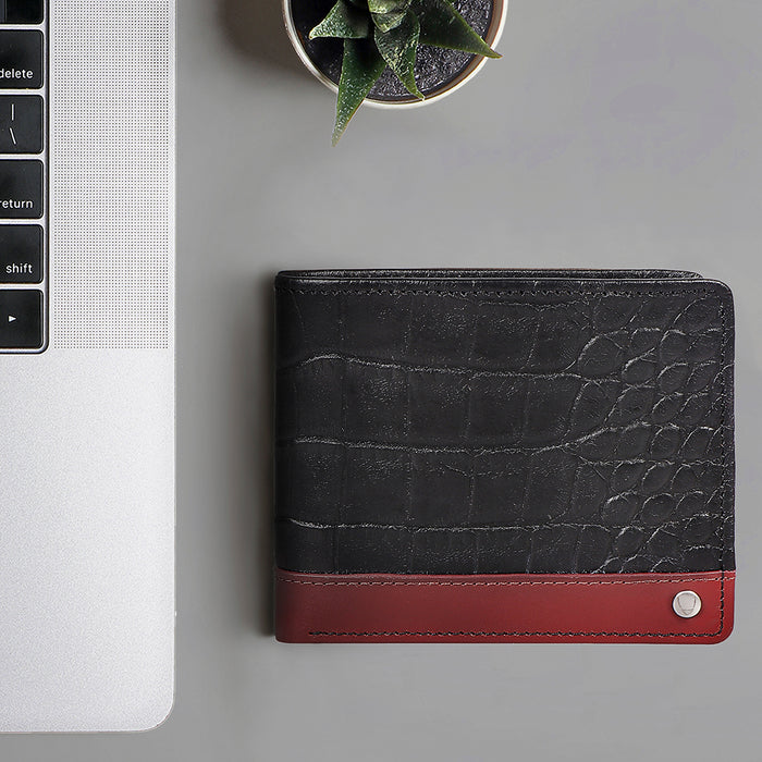 Bobby W2 Black Leather Bi-Fold Wallet