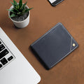 Bobby W3 Blue Leather Bi-Fold Wallet