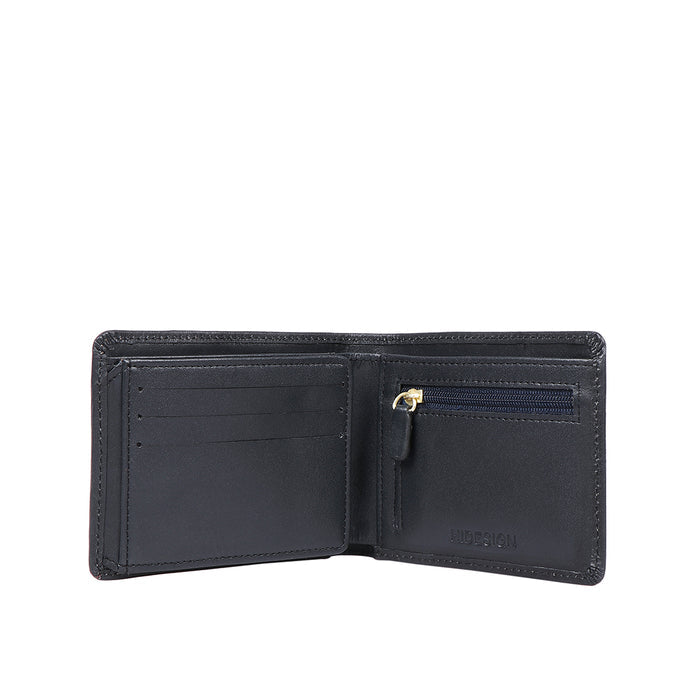 Bobby W3 Blue Leather Bi-Fold Wallet