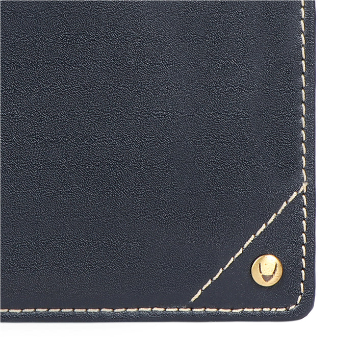 Bobby W3 Blue Leather Bi-Fold Wallet