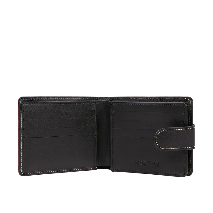 Bobby W5 Black Leather Bi-Fold Wallet