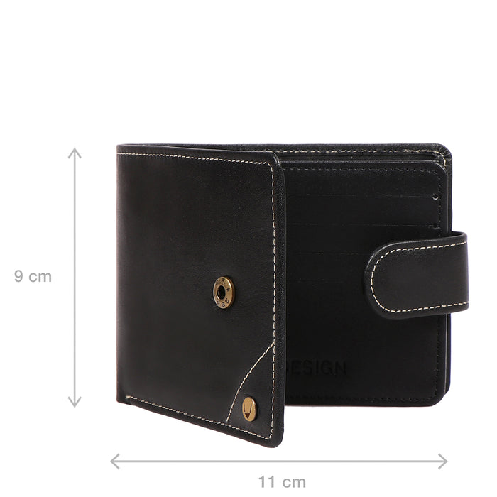 Bobby W5 Black Leather Bi-Fold Wallet