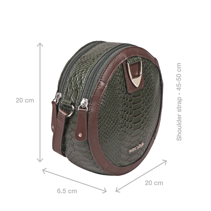 Bogota 03 A Green Leather Crossbody