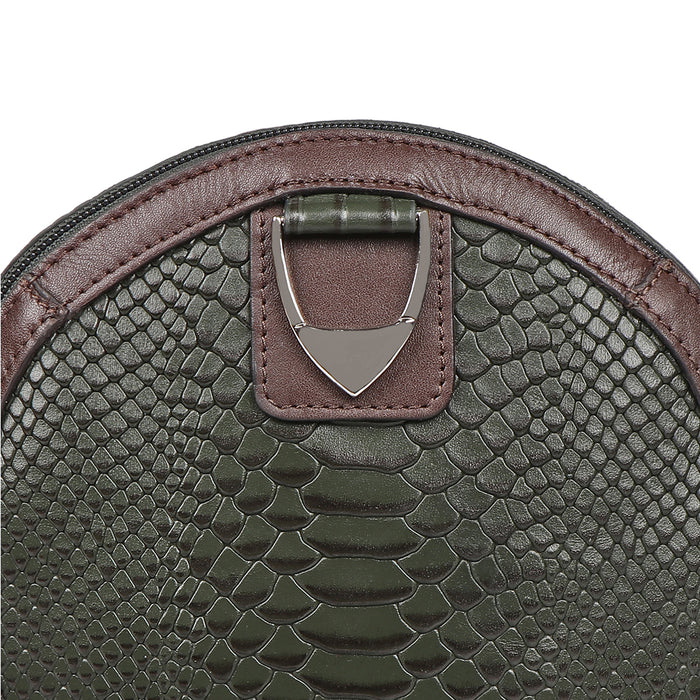 Bogota 03 A Green Leather Crossbody