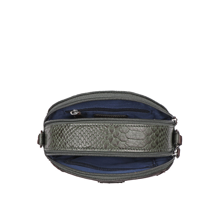 Bogota 03 A Green Leather Crossbody