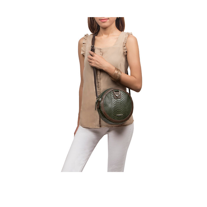 Bogota 03 A Green Leather Crossbody
