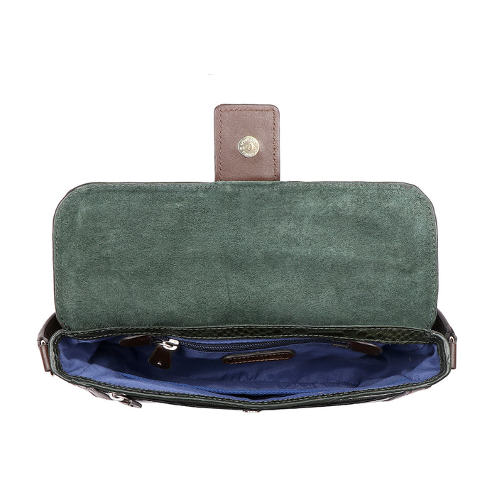 Bogota 05 Green Leather Baguette