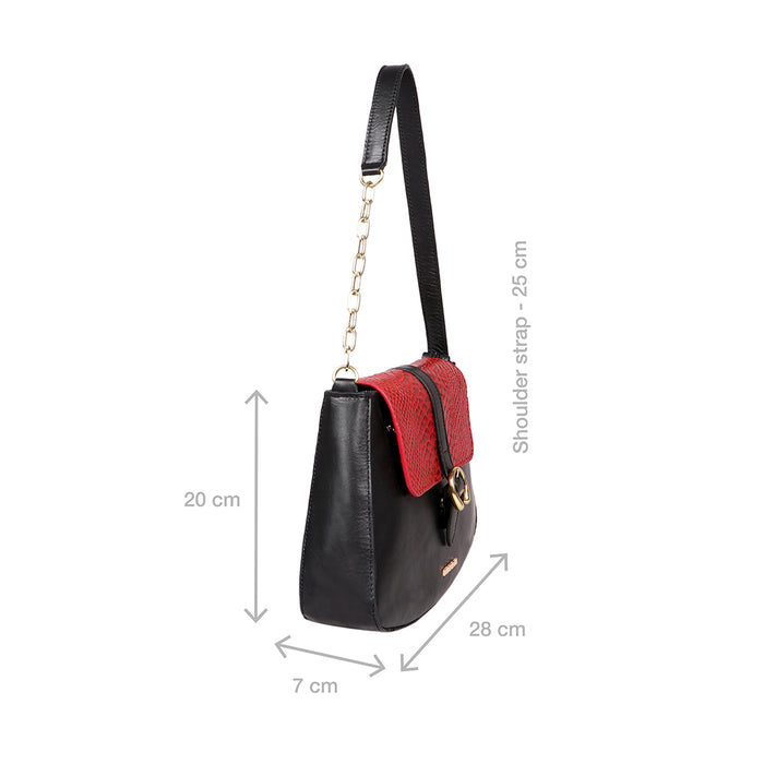Bogota 07A Black Leather Shoulder Bag