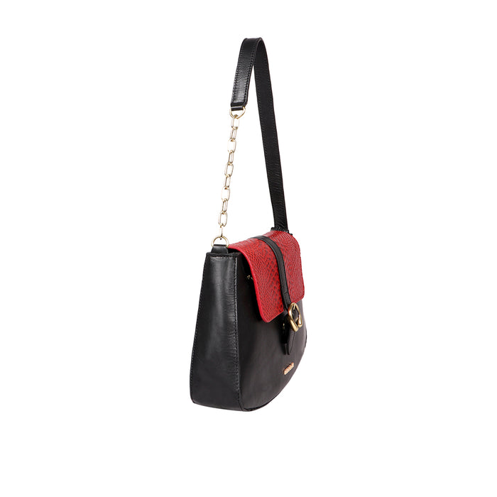 Bogota 07A Black Leather Shoulder Bag