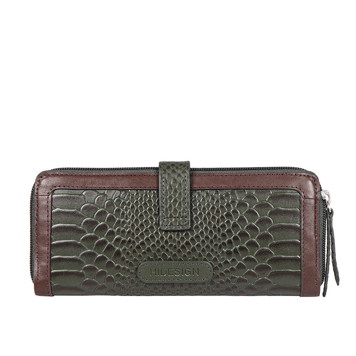 Bogota W1 Green Leather Zip Around Wallet