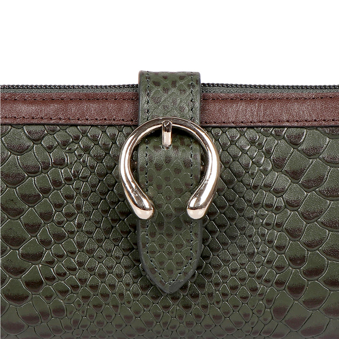 Bogota W1 Green Leather Zip Around Wallet