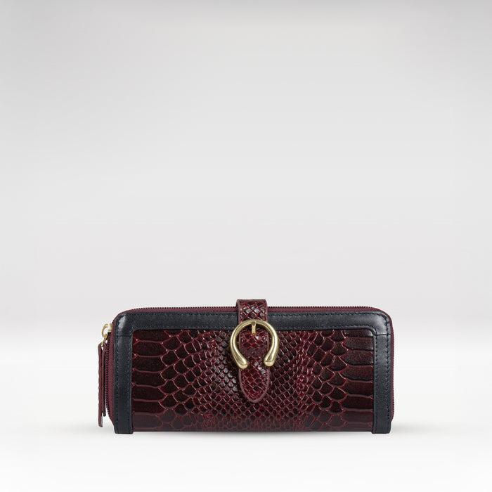 Bogota W1 Red Leather Zip Around Wallet