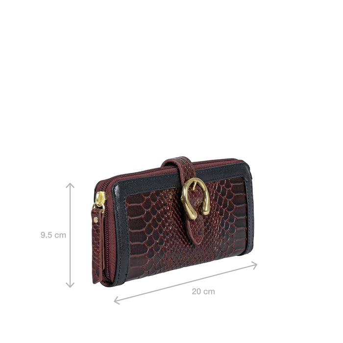 Bogota W1 Red Leather Zip Around Wallet