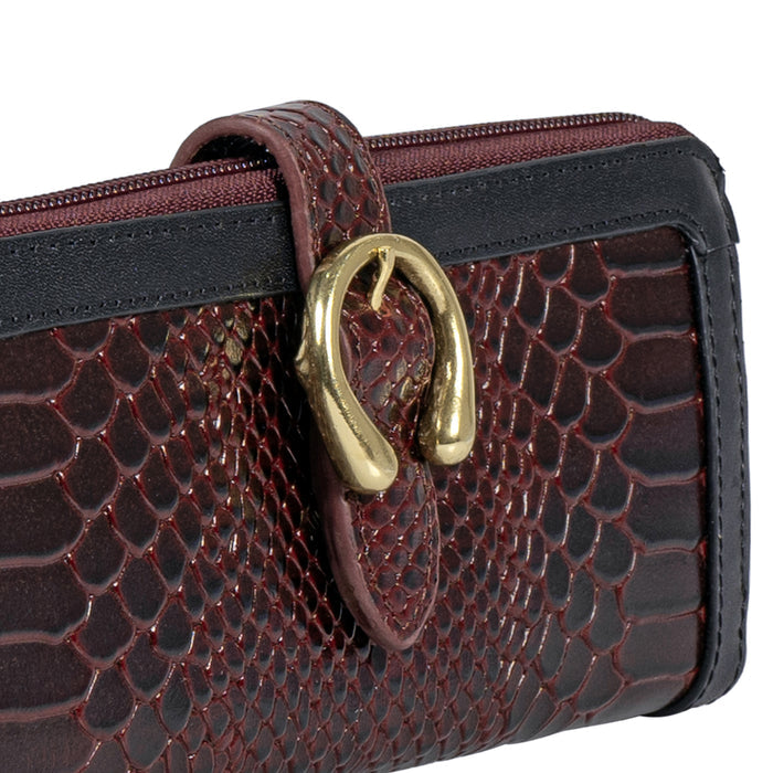 Bogota W1 Red Leather Zip Around Wallet