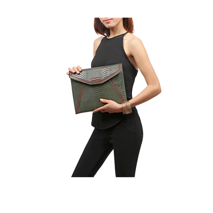 Bogota W2 Green Leather Clutch Wallet