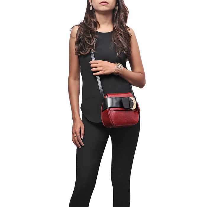 Boleyn 01 Red Leather Sling Bag