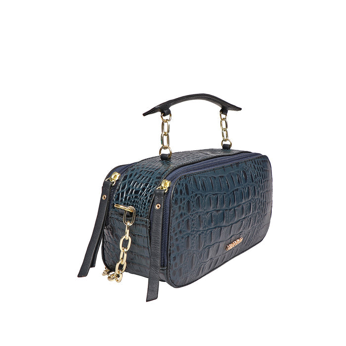 Bolivar 01 Blue Leather Sling Bag