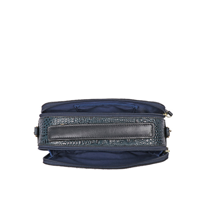 Bolivar 01 Blue Leather Sling Bag