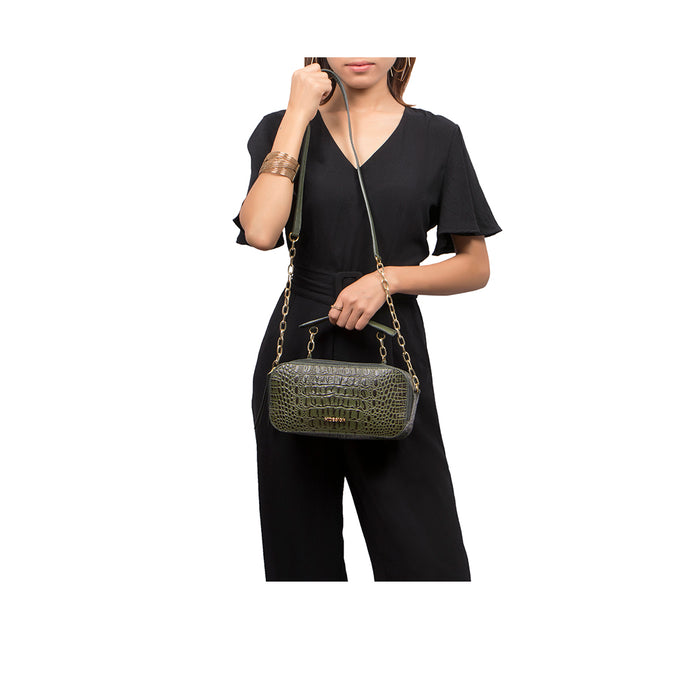 Bolivar 01 Green Leather Sling Bag