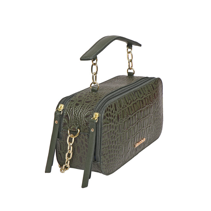 Bolivar 01 Green Leather Sling Bag
