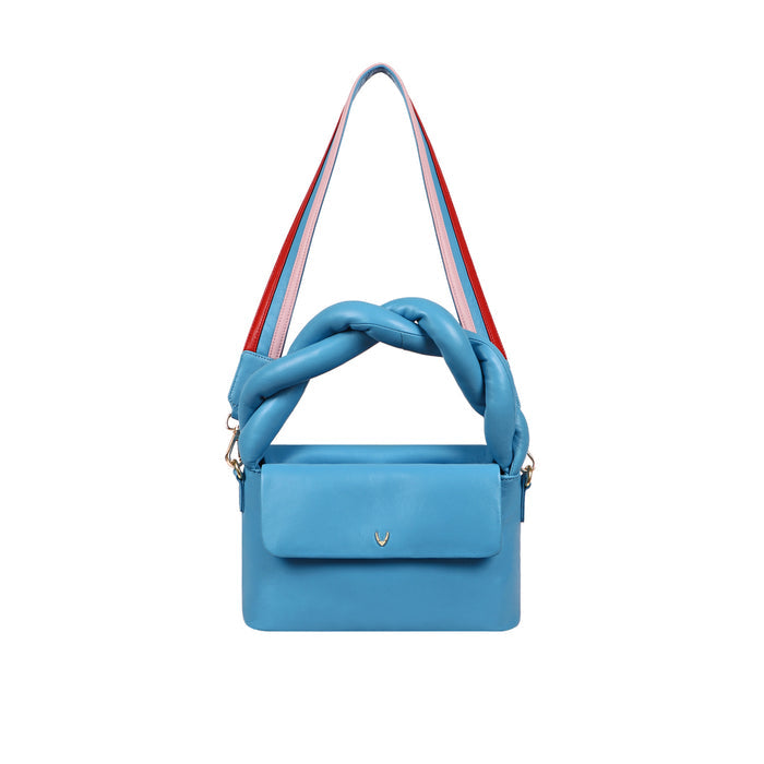 Bomba 01 Blue Leather Shoulder Bag