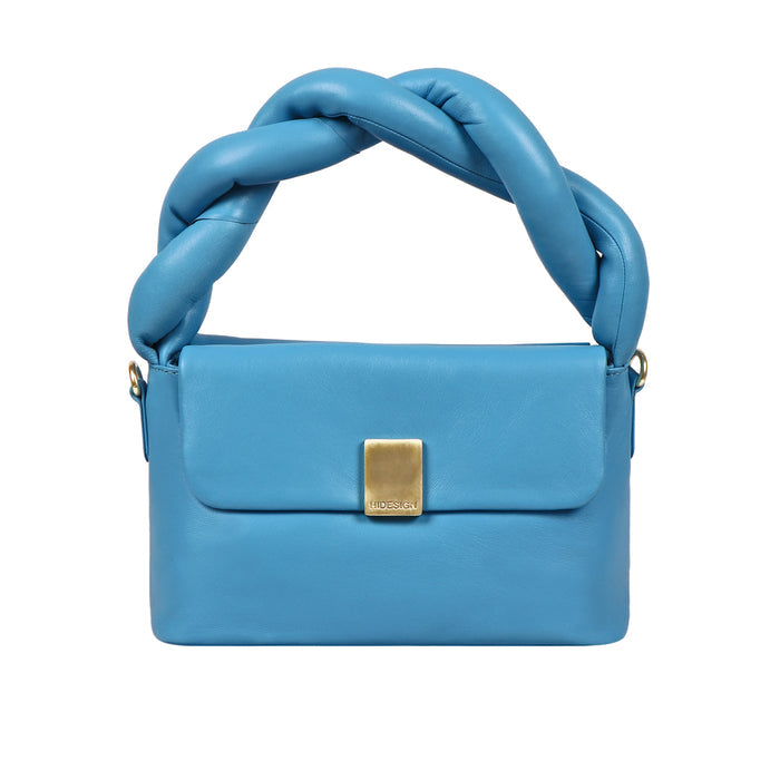 Bomba 01 Blue Leather Shoulder Bag