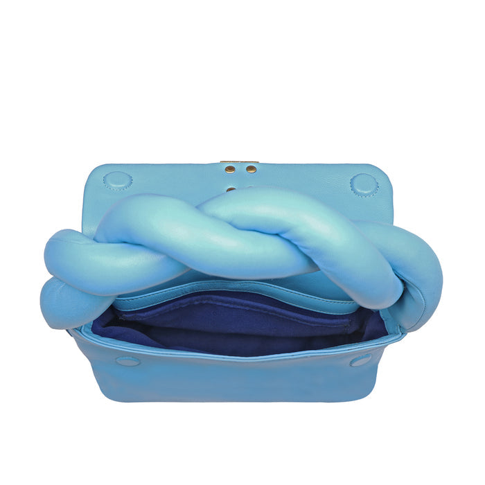 Bomba 01 Blue Leather Shoulder Bag