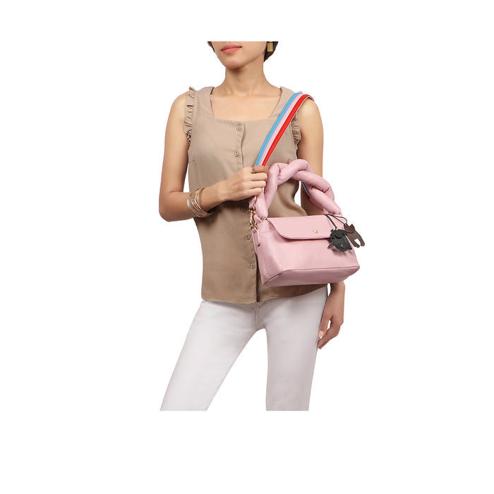 Bomba 01 Pink Leather Shoulder Bag