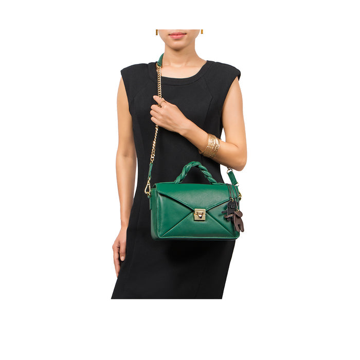 Bomba 02 Green Leather Sling Bag