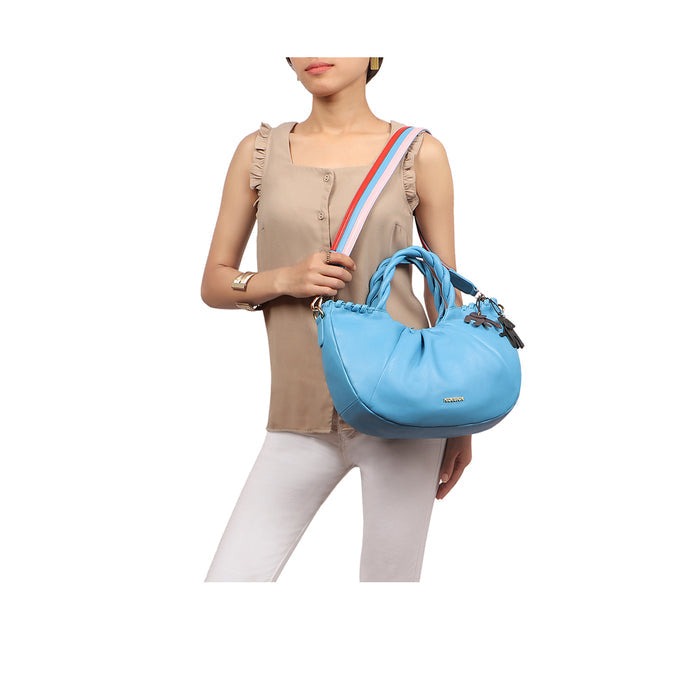 Bomba 03 Blue Leather Shoulder Bag
